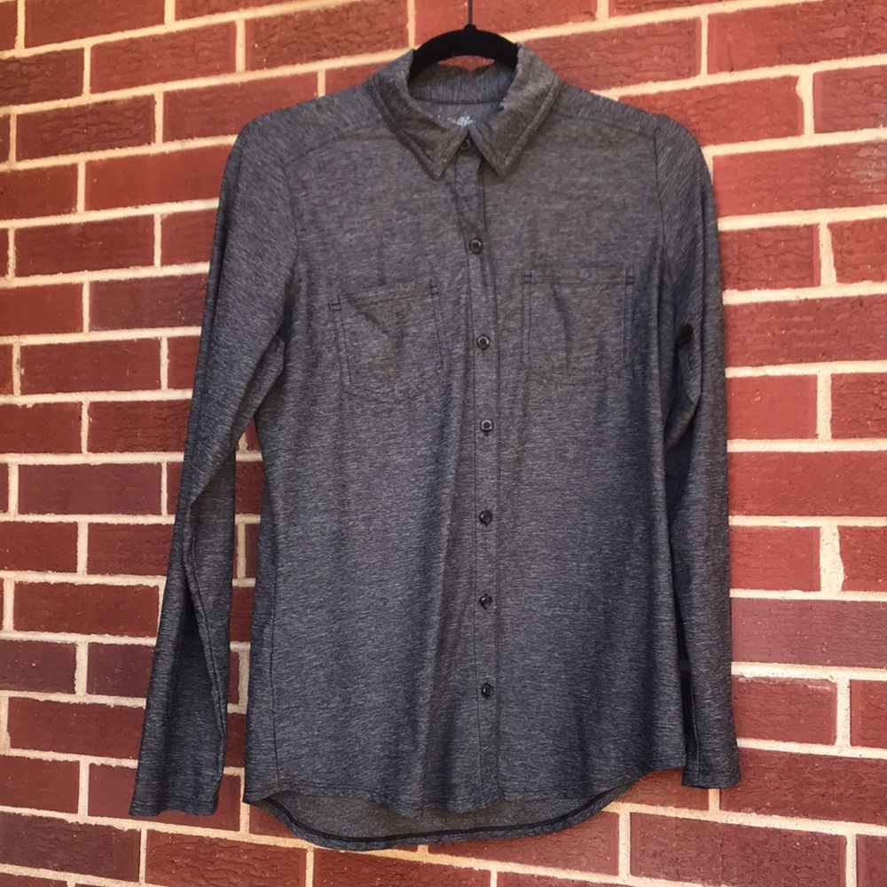 Eddie Bauer Wrinkle Free Button Down - Heather Gray